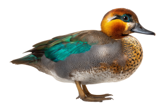 Colorful duck in natural habitat