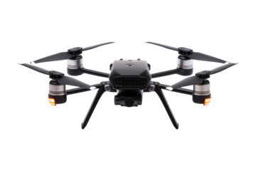 Drone flying over urban landscape