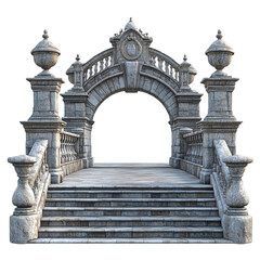 Obraz premium 3D front view illustration of the Stone Bridge Russia monument isolated on a white transparent background.