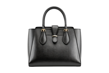 Luxury black handbag close-up