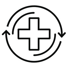 First aid kit icon vector illustration on transparent background.