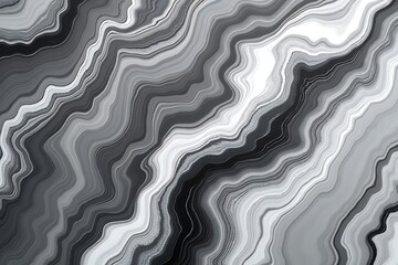 Fototapeta premium Monochrome Agate Pattern: Swirling Layers of Gray and White, Natural Stone Texture for Abstract Backgrounds and Design Elements 