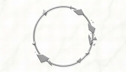 Geometric Metal Ring on Marble Surface