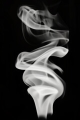 White smoke isolated on black background