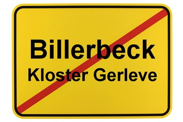 Illustration eines Ortsschildes der Stadt Billerbeck in Nordrhein-Westfalen