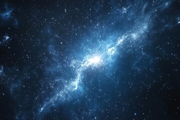 Obraz premium Fly over animated white galaxy with vibrant star nebula exploring cosmic wonders, Fly Over Animated 3D White Galaxy With Star Nebula Rendered Background Photo