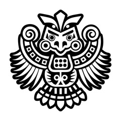 A glyph style icon of maya bird symbol