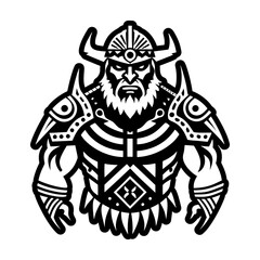A glyph style icon of warrior symbol
