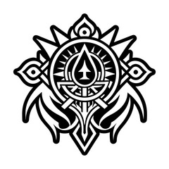 Obraz premium A glyph style icon of ancient tattoo