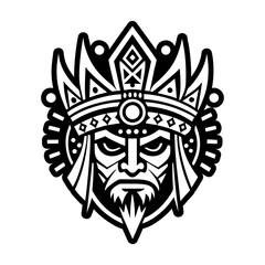 A glyph style icon of chieftain symbol