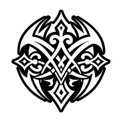 Naklejka premium A glyph style icon of dualist mark tattoo