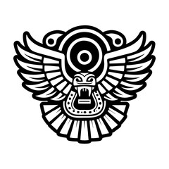 A filled style icon of serpent bird tattoo