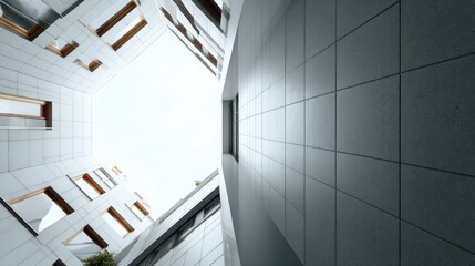 Fototapeta premium Modern Building Atrium: A Minimalist Architectural Perspective