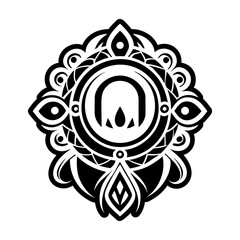 A solid style icon of mirror tattoo