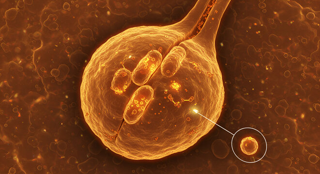 Brown Fat Cell Generating Heat &ndash; Non‑Shivering Thermogenesis Illustration