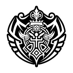 A solid style icon of royal symbol tattoo