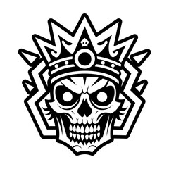 A filled style icon of skull crown symbol