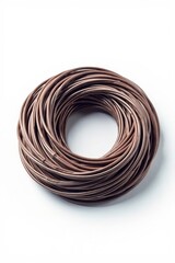 Naklejka premium A tightly wound coil of iron wire, isolated on white , background, spring steel