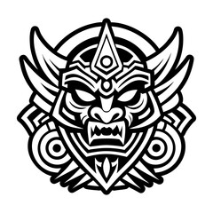 Fototapeta premium A glyph style icon of temple guardian symbol