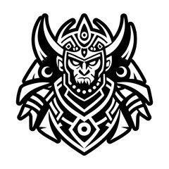 A solid style icon of divine warrior symbol