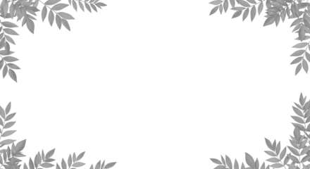 Fern foliage frame background black template on transparent background