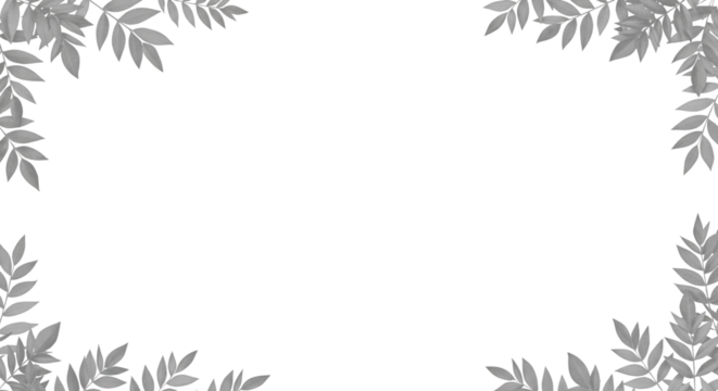 Fern foliage frame background black template on transparent background - Powered by Adobe