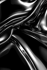 Obraz premium Abstract black, shiny, swirling, liquid texture