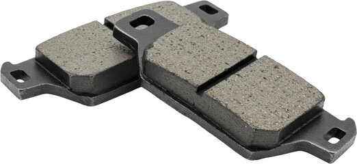 Automotive Disc Brake Pads Close up View of Two New Car Brake Pads