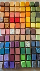 Colorful soap bars collection variety of hues and textures