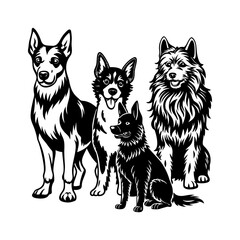 Set of Outline Dog Breed Illustrations