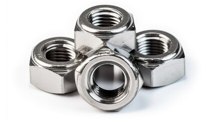Stacked stainless steel nuts
