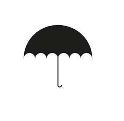 black umbrella isolated on white