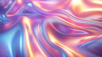 Naklejka premium Futuristic Holographic Background with Shimmering Rainbow Reflections and Soft Gradient Colors