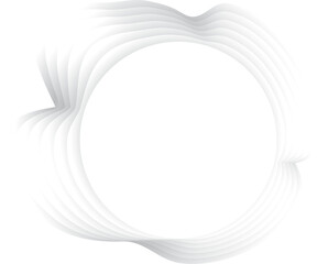 Circle ripple wavy shape with shadow in paper cut style