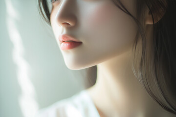 Fototapeta premium Beautifully Composed Close-Up of a Woman’s Arm and Elbow with Natural Curves Accentuated by Soft Diffused Light and a Delicate, Feminine Mood.