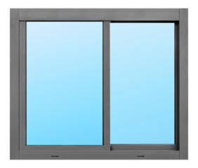 Gray aluminum slide window frame