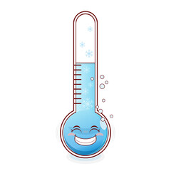 Naklejka premium thermometer cold smile face cartoon cute
