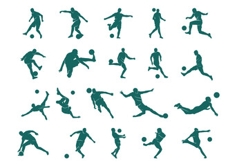 Silhouette Football Soccer Pose Vector Element