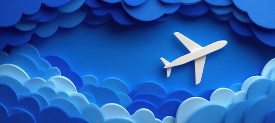 Minimalist airplane graphic with cloud and cheap flight text