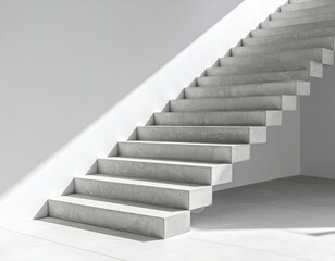 minimalistic view of modern concrete staircase with clean lines and soft shadows, creating serene atmosphere. design emphasizes simplicity and elegance