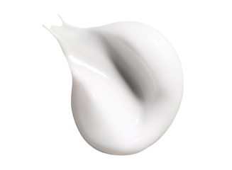 smear of cream texture on transparent background