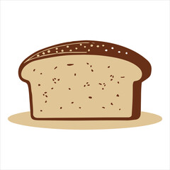 An engraving-style illustration of bread  A component of the poster card banner menu design