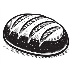 Bread silhouette graphic black and white bread logo icon