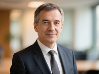 Fototapeta premium Successful mature businessman looking at camera with confidence