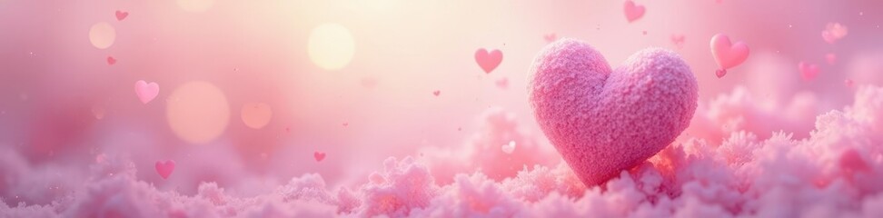 Fototapeta premium Soft pastel background with a single, large heart , design element, yellow