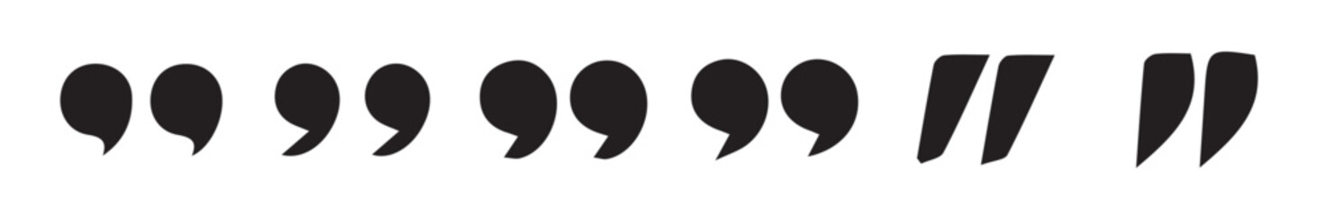 Set of quote mark. Quotes icon vector set.black sign isolated on white background. Vector illustration eps 10.