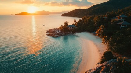 Sunset Paradise: Secluded Beach and Luxury Villas