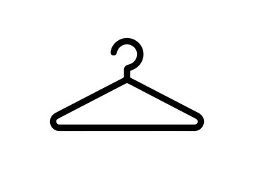 Black outline of a clothes hanger