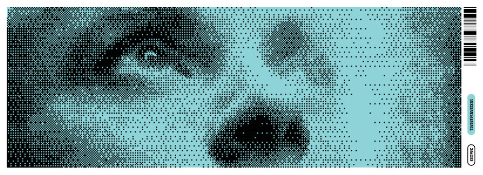 Exploring Y2K Aesthetics with Dada Influences in a Bold Vector Illustration of Abstract Expression