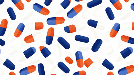 Colorful Capsules on White Background for Health and Medicine Use